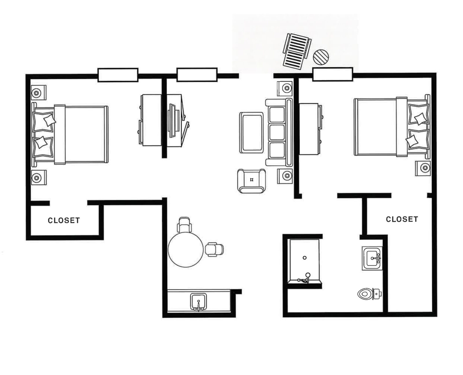 Two Bedroom Floor Plan