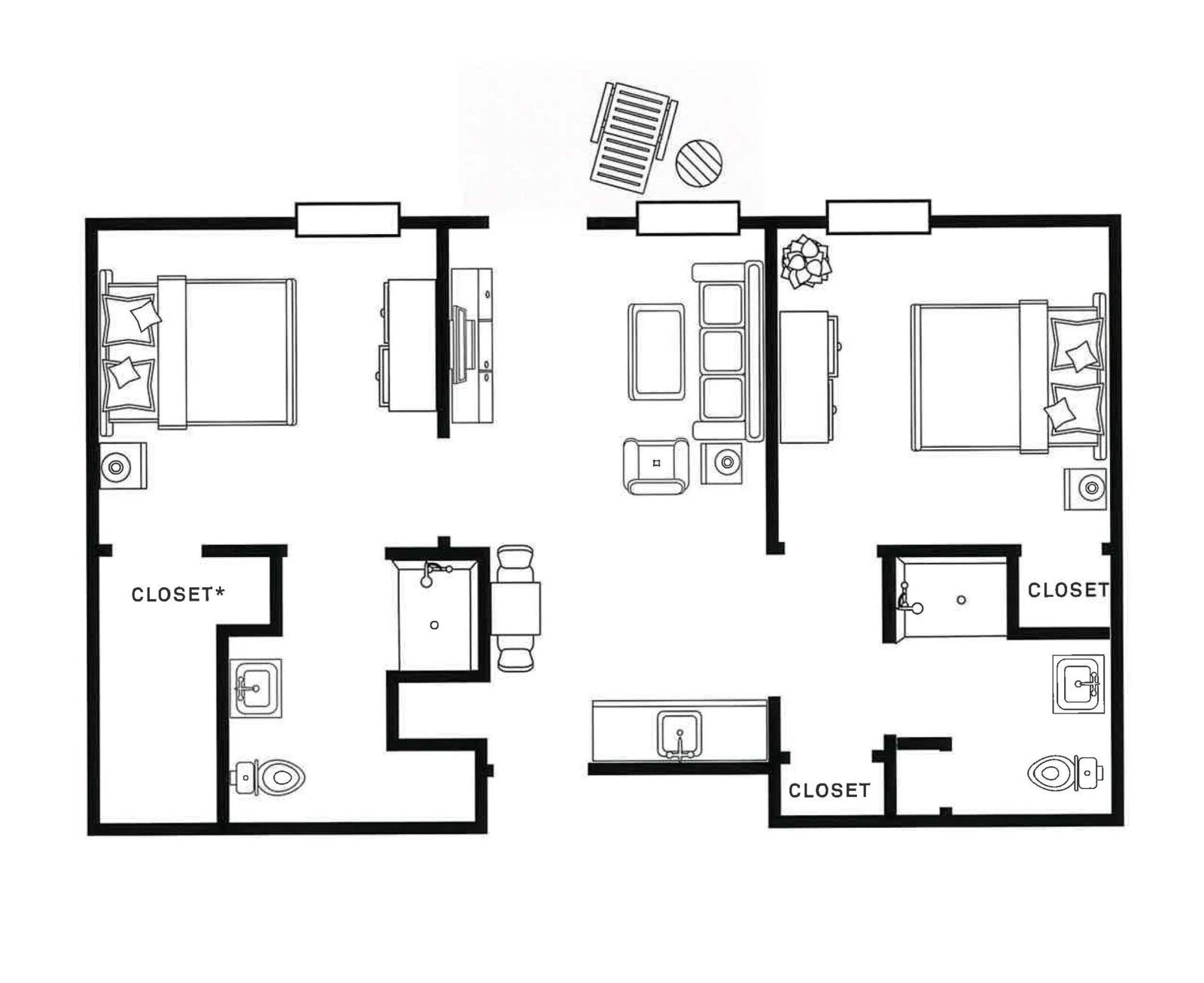 Two Bedroom Floor Plan