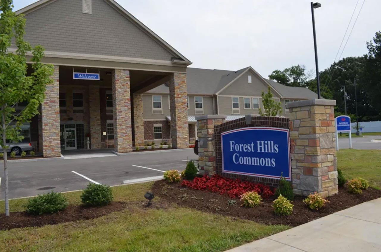 front entrance with exterior signage